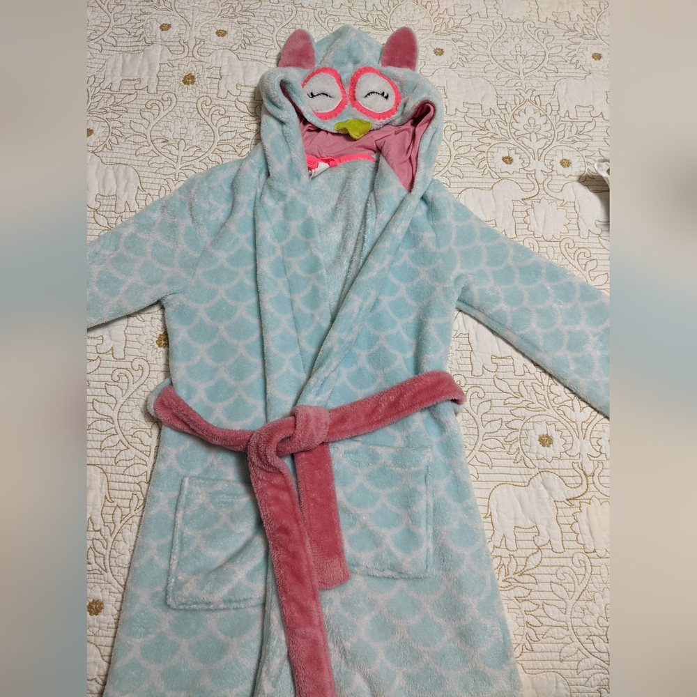 Cat & Jack Girls Hooded Owl Robe